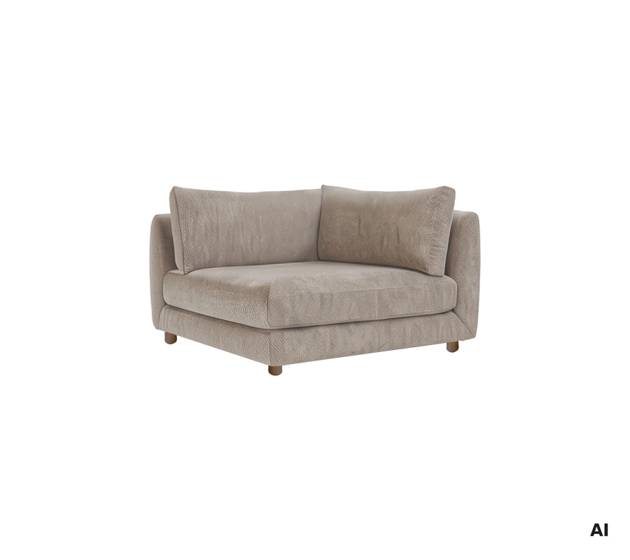 Cane-line Bloom corner sofa module with teak legs