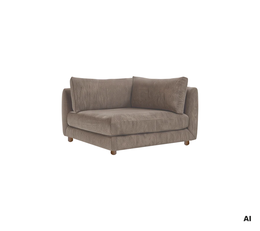 Cane-line Bloom corner sofa module with teak legs