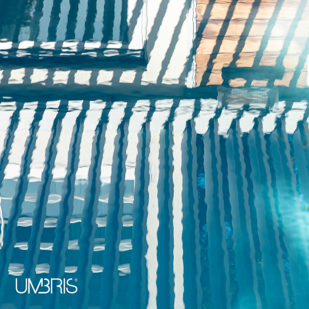 Umbris Modern All-White Umbris Pool Side Project