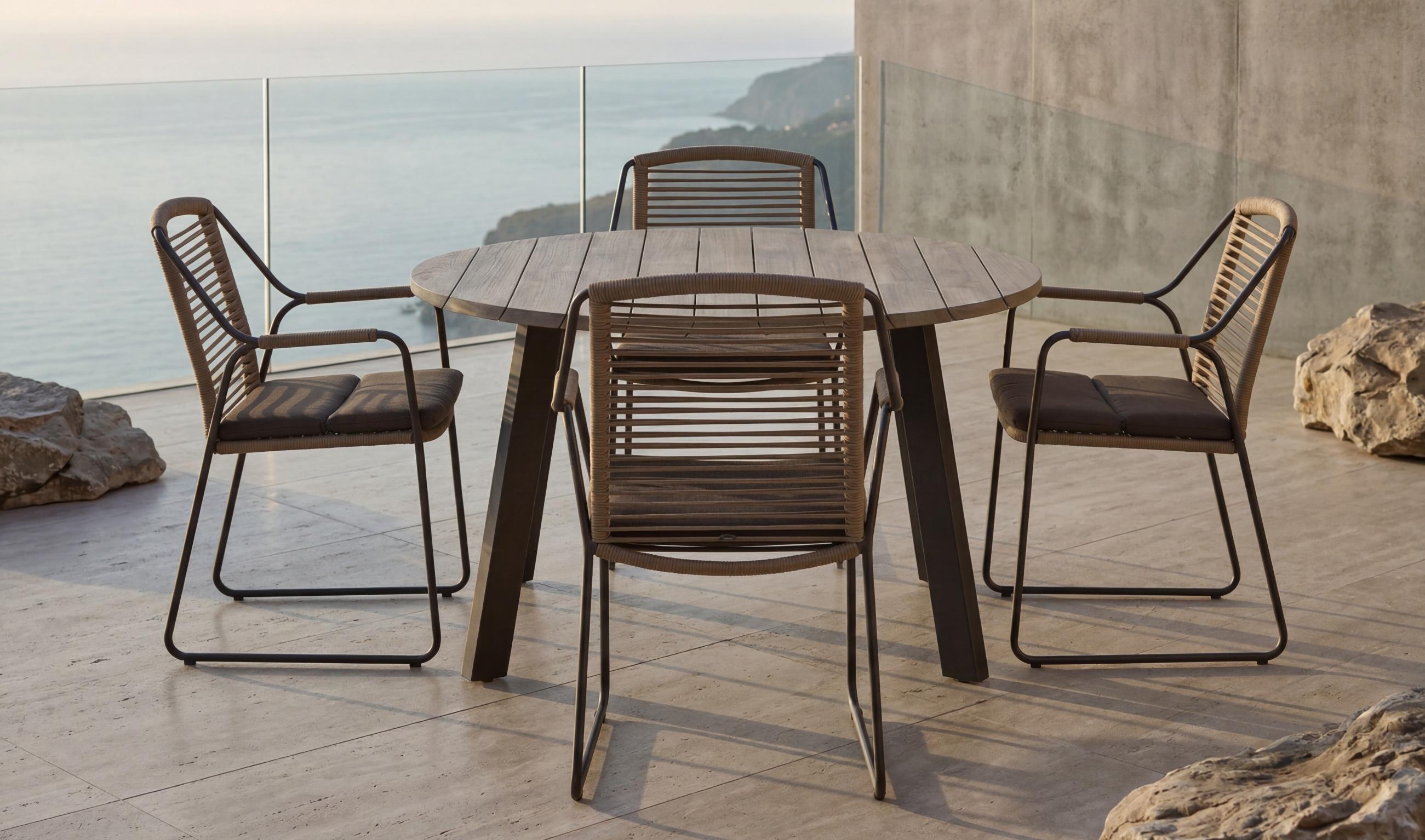 4 Seasons Outdoor Scandic 4 Seat Dining With Derby 130cm Table