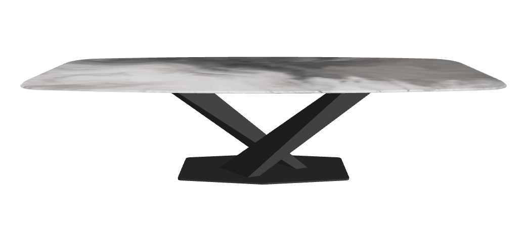 Cattelan Italia Stratos CrystalArt Rectangular & Barrel-Shaped Dining Table
