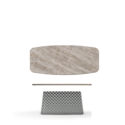 300x128x75h Barrel Shaped_Giava_Mirrored Quilted Fumé Curved Glass_Brushed Bronze