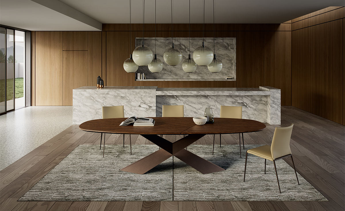 Cattelan Italia Tyron Wood Barrel-Shaped Dining Table