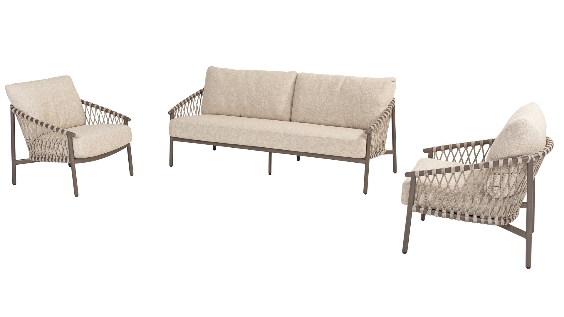 4 Seasons Outdoor Allora 5 Seat Lounge Set with Zucca 90cm Teak Coffee Table