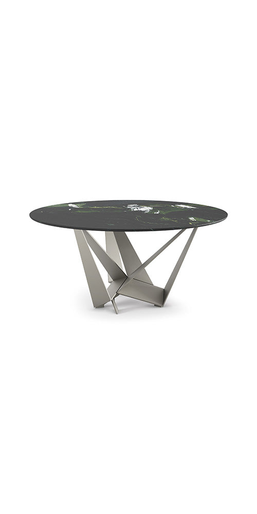 Cattelan Italia Skorpio Round & Biscuit Shaped Marble Dining Table