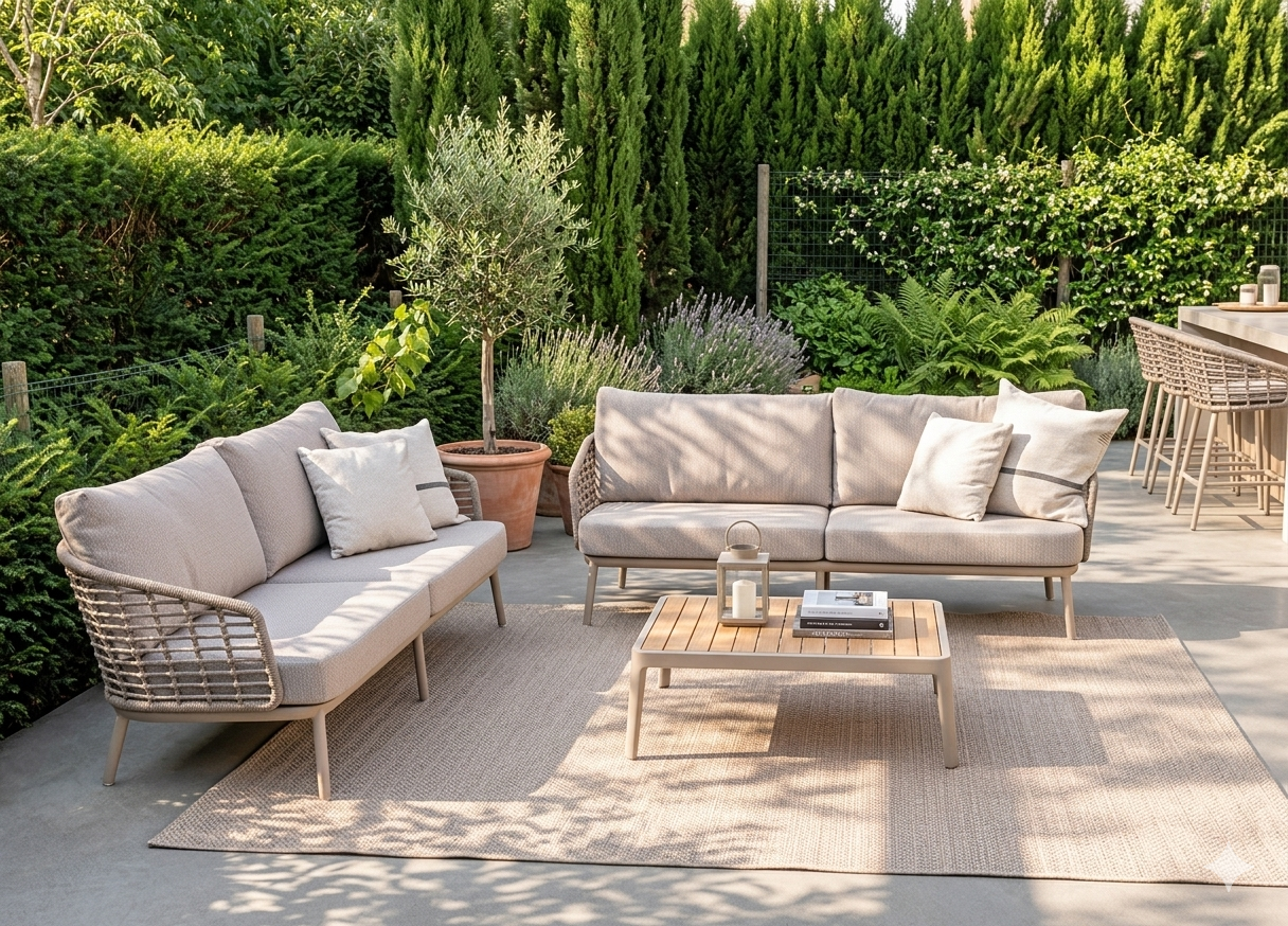 4 Seasons Outdoor 2 x Puglia Organic Lounge Sofa