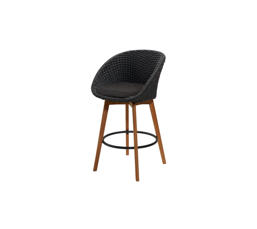 Cane-line Peacock Bar Chair with Teak Legs