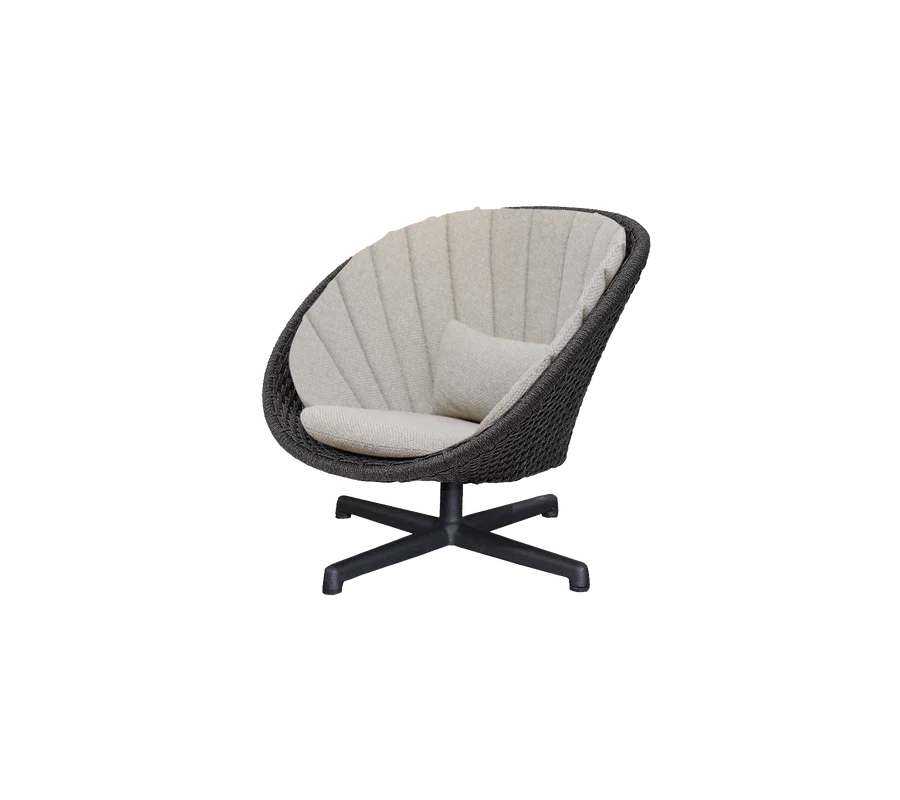 Cane-line Peacock Lounge Chair with Swivel Aluminium Base