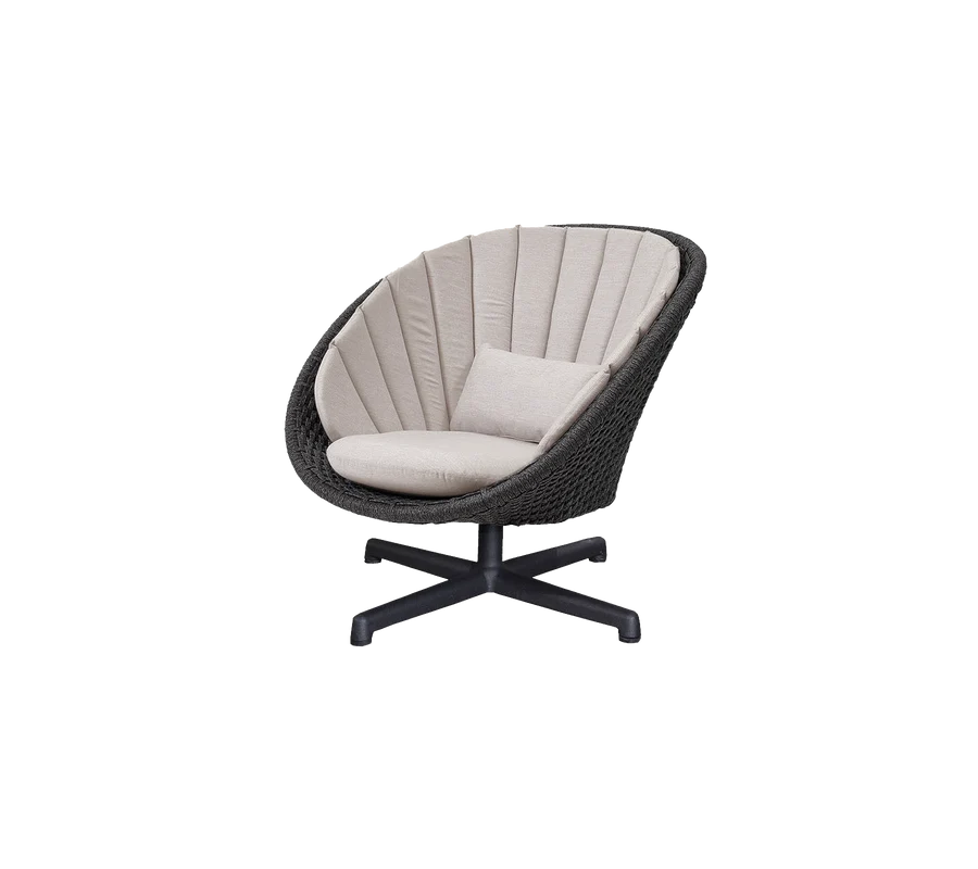 Cane-line Peacock Lounge Chair with Swivel Aluminium Base