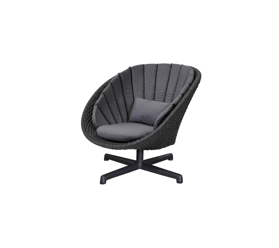 Cane-line Peacock Lounge Chair with Swivel Aluminium Base