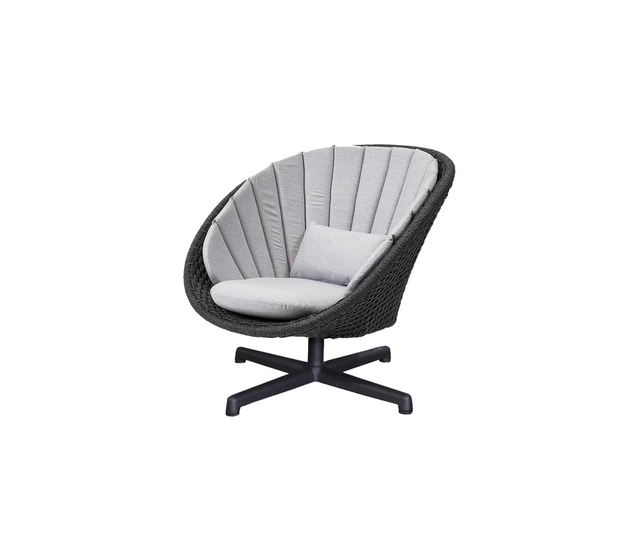 Cane-line Peacock Lounge Chair with Swivel Aluminium Base