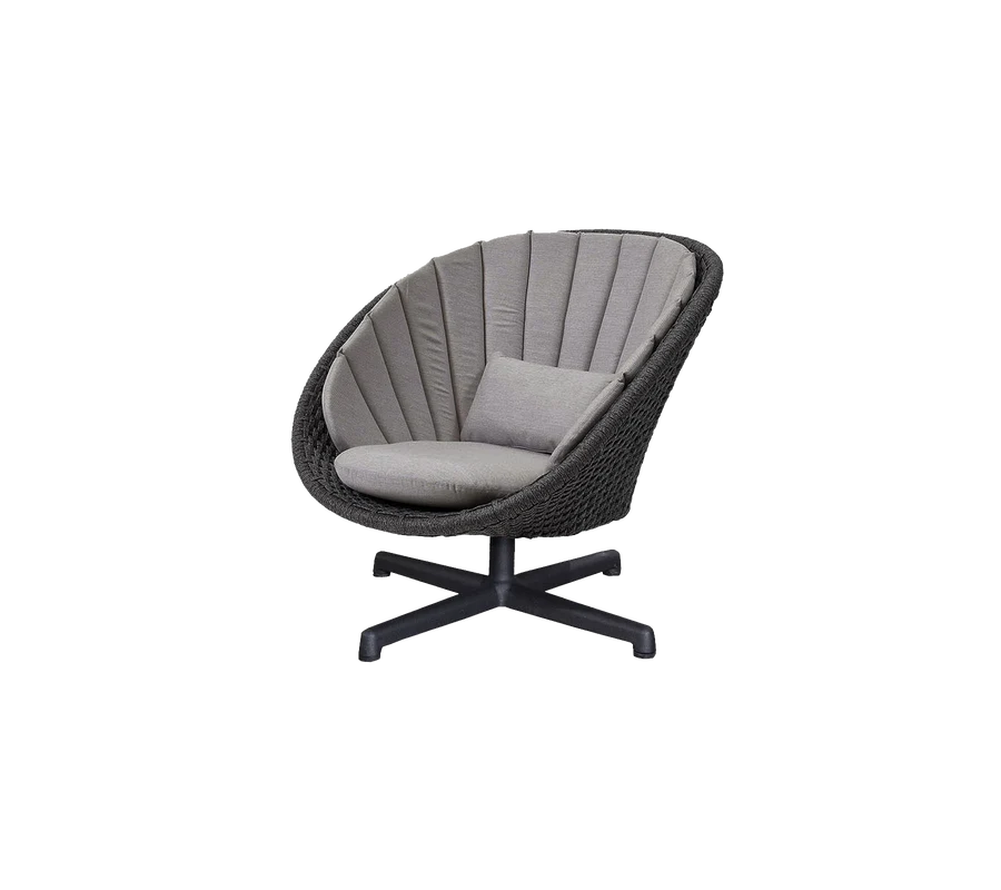 Cane-line Peacock Lounge Chair with Swivel Aluminium Base
