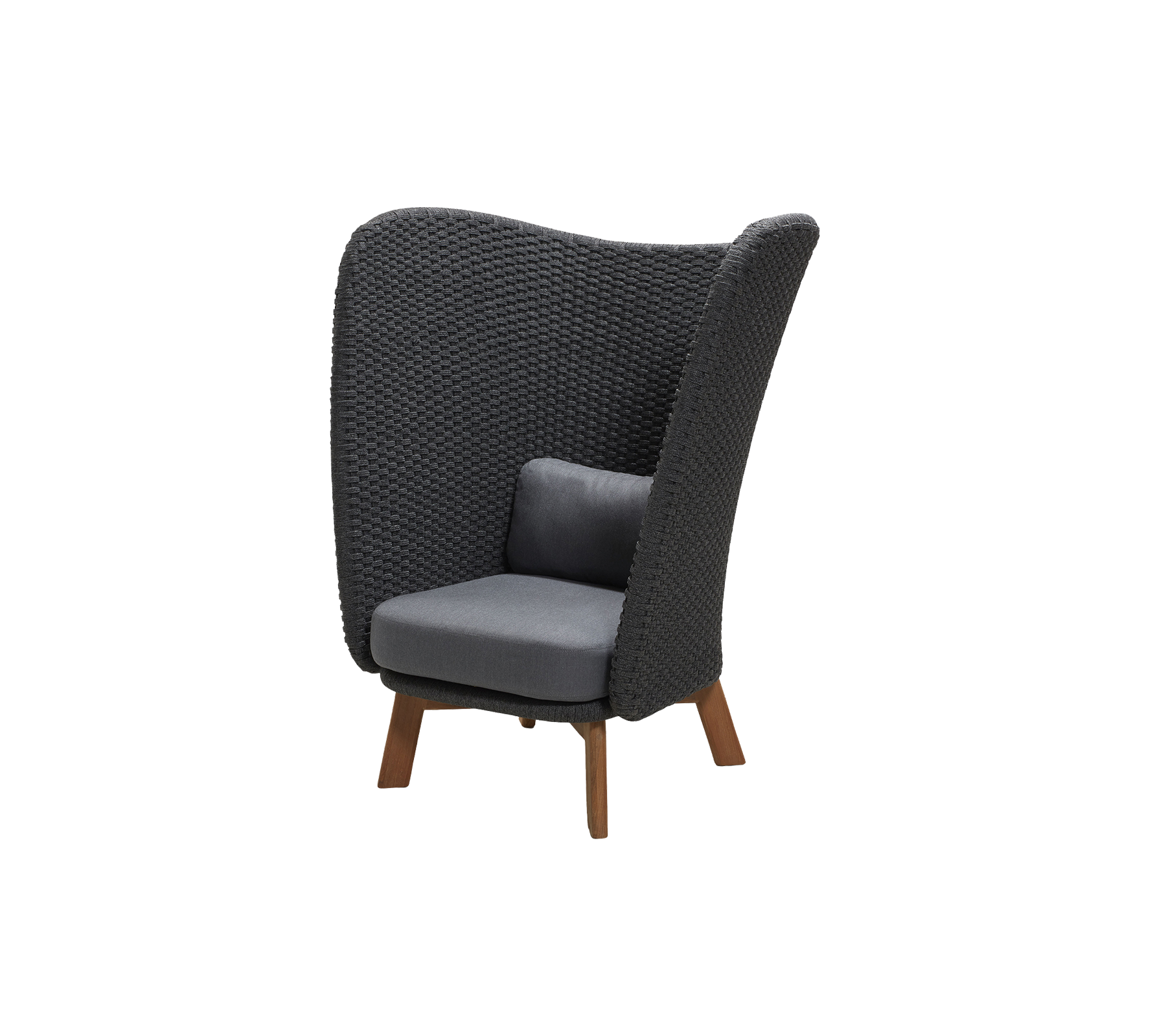 Cane-line Peacock Wing Highback Chair With Teak Legs