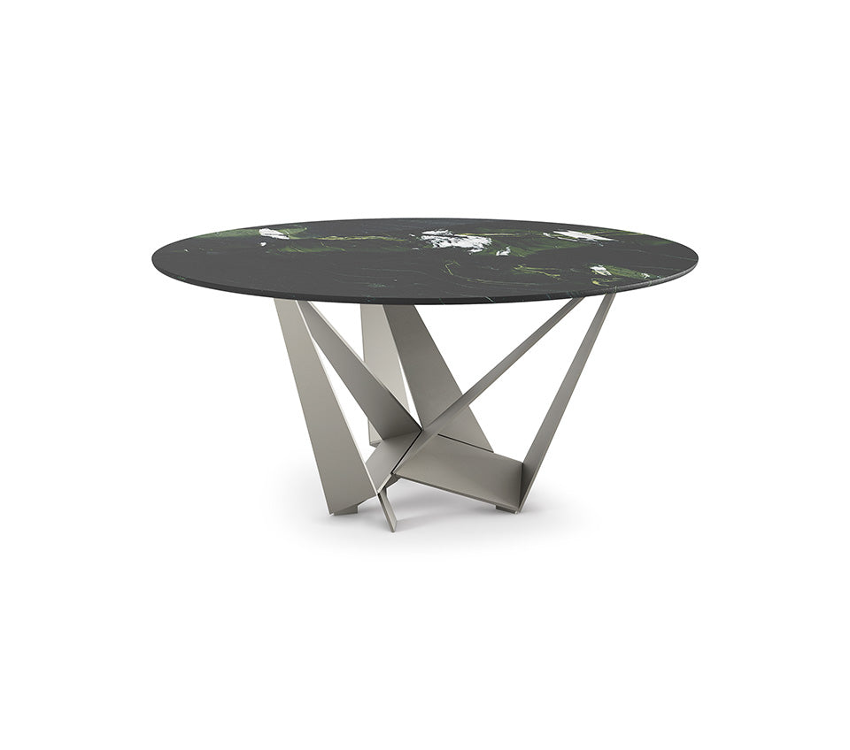 Cattelan Italia Skorpio Round & Biscuit Shaped Marble Dining Table