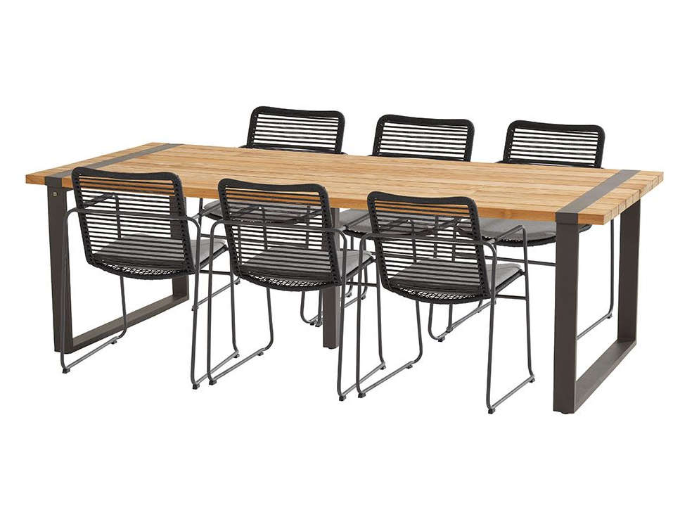 4 Seasons Outdoor Scandic 6 seat dining set with 240cm alto table