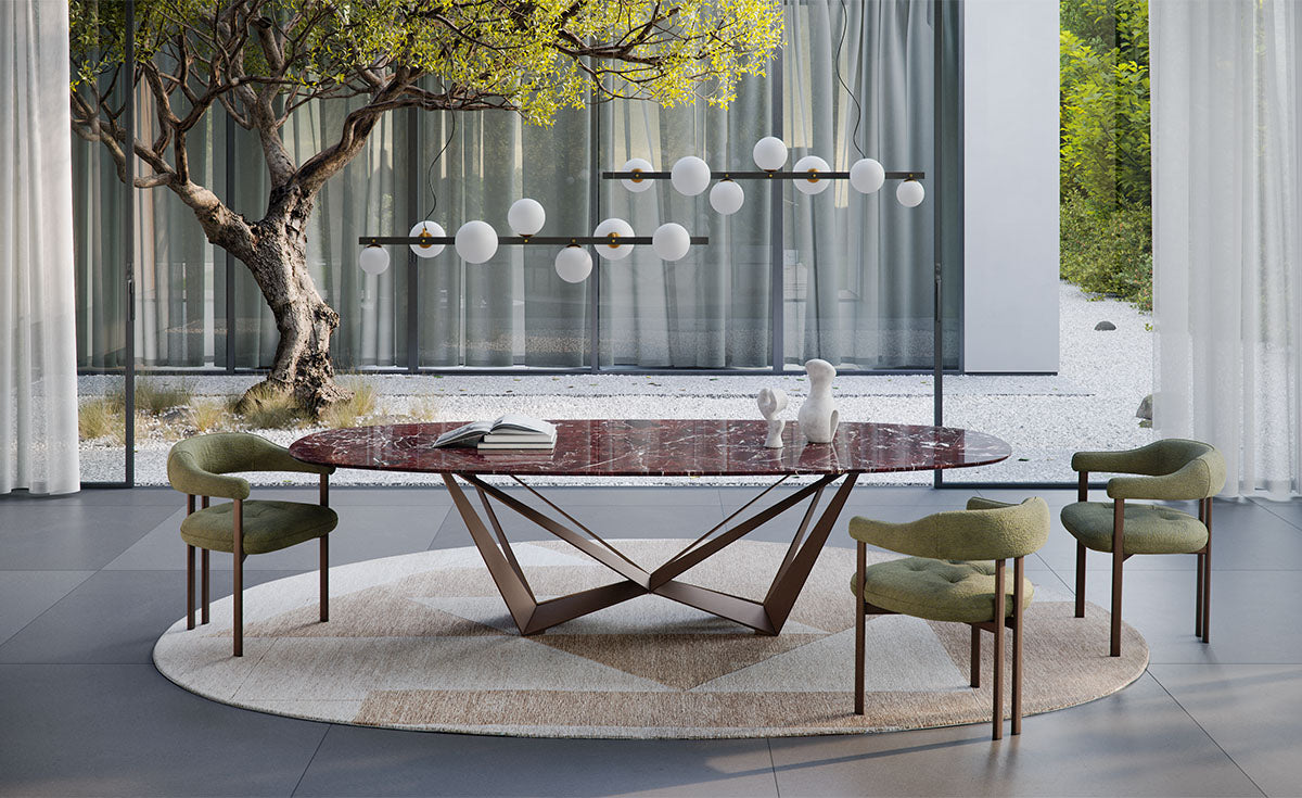 Cattelan Italia Skorpio Round & Biscuit Shaped Marble Dining Table