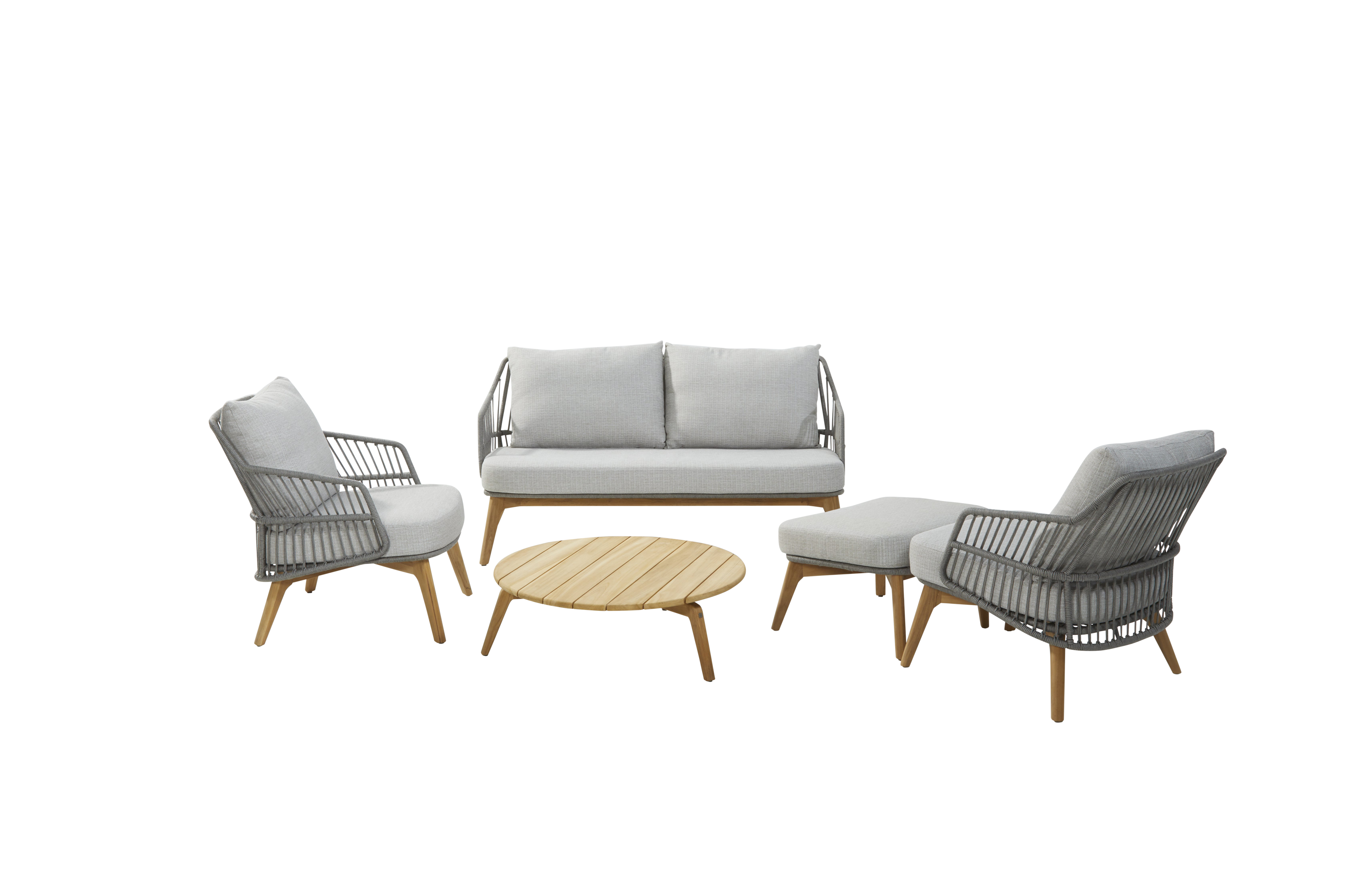 4 Seasons Outdoor Sempre Lounge Set With Footstool And Coffee Table Set