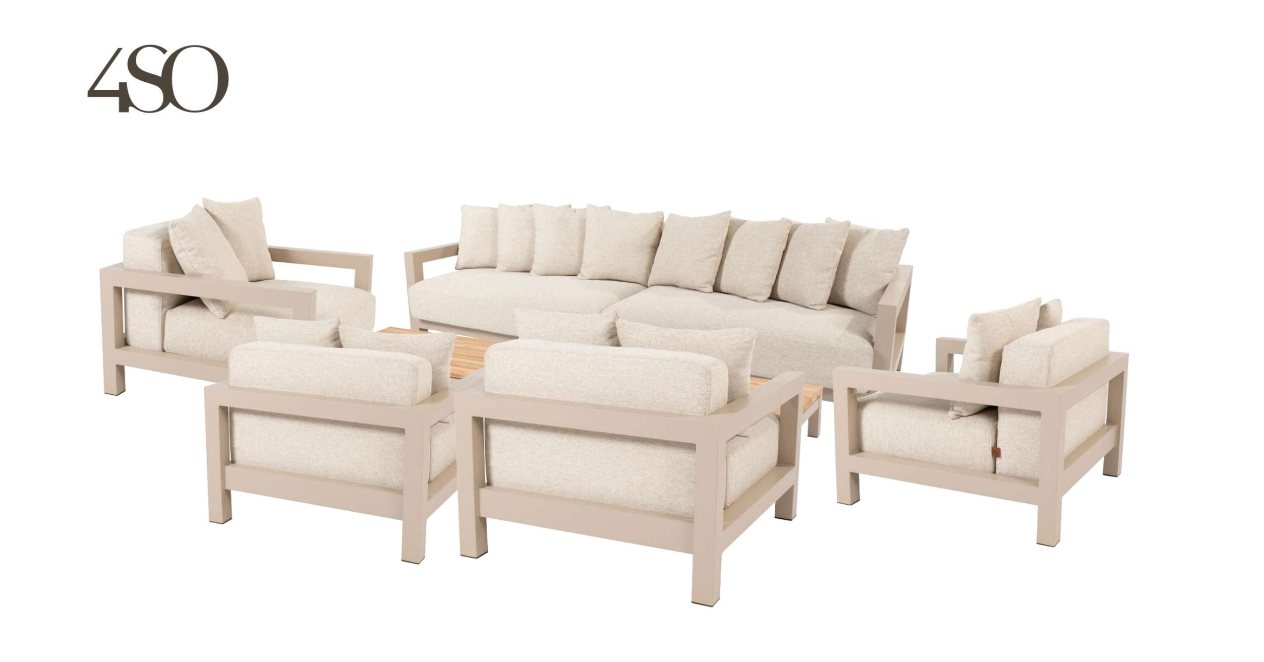 4 Seasons Outdoor Raffinato Lounge Set With Capitol Coffee Tables