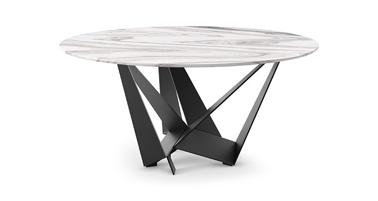 Cattelan Italia Skorpio Round & Biscuit Shaped Marble Dining Table