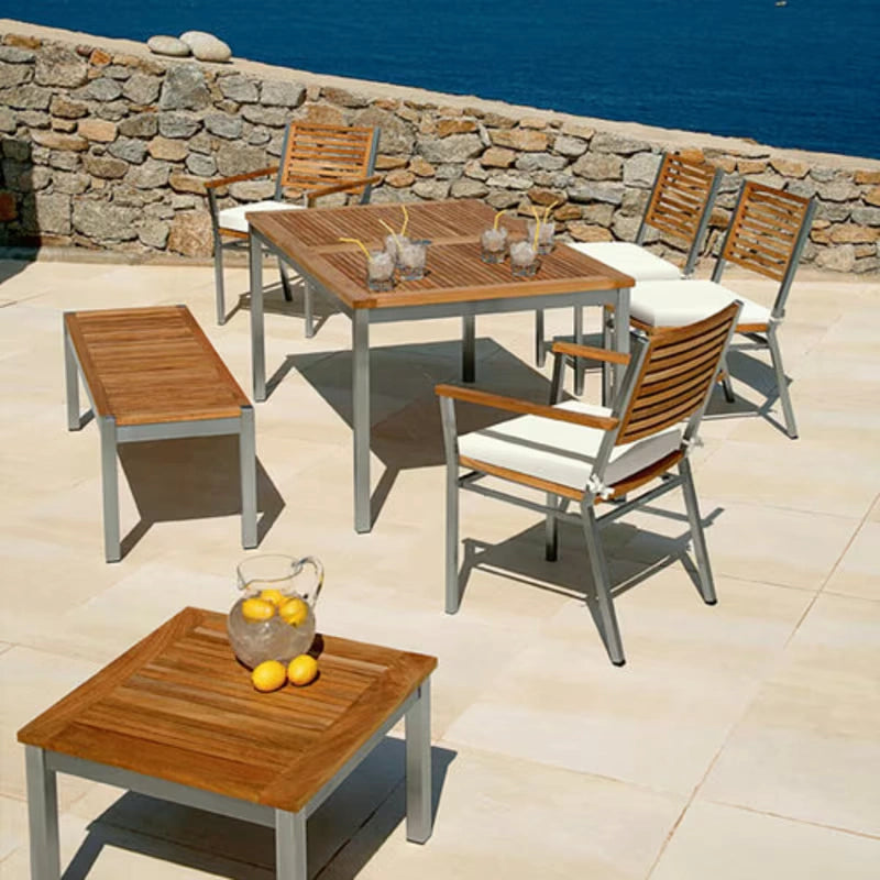 Barlow Tyrie Equinox Occasional Low Table 60 Square Teak Top