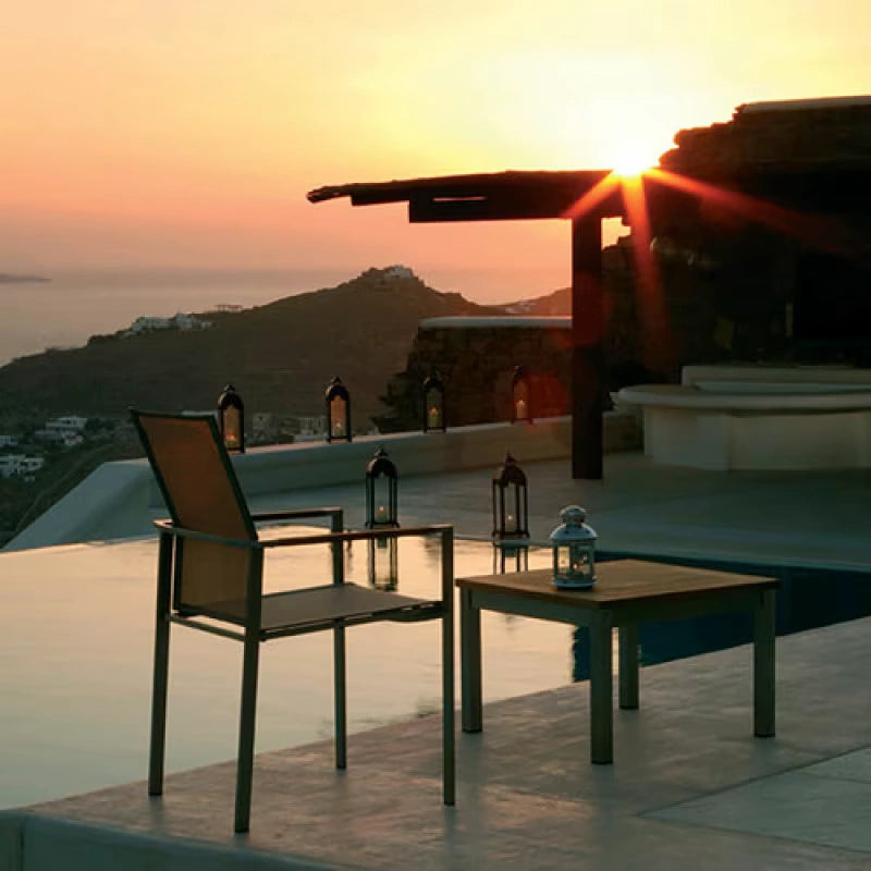 Barlow Tyrie Equinox Occasional Low Table 60 Square Teak Top