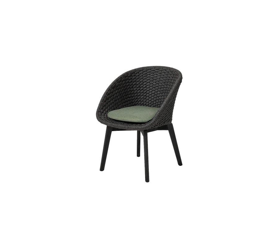 Cane-line Peacock Chair with Black Teak Legs Indoor