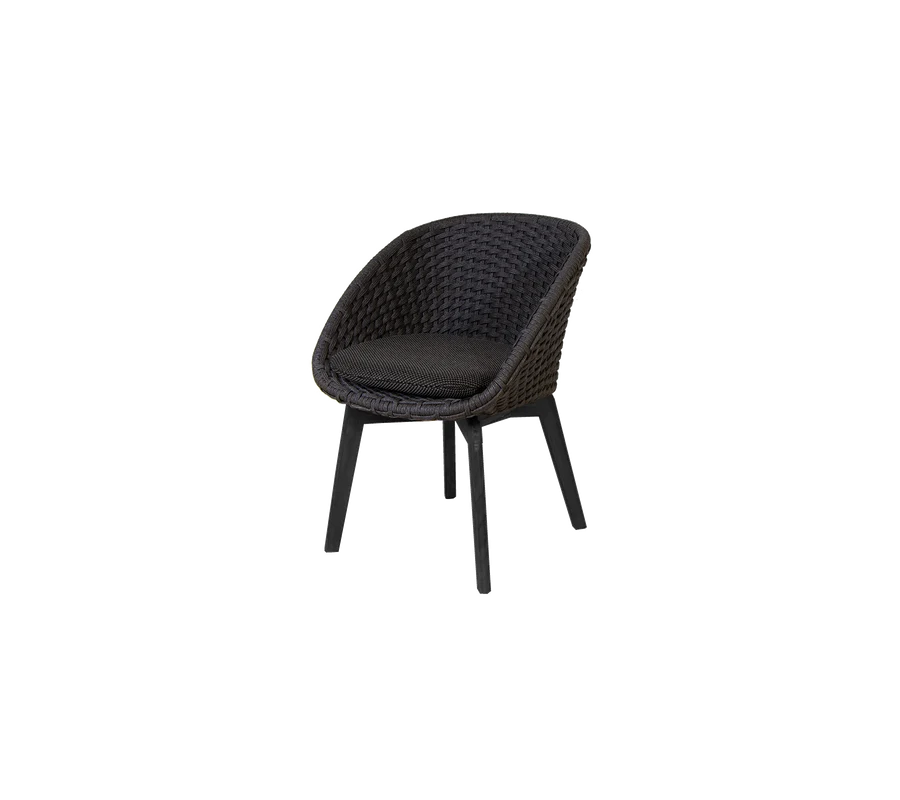 Cane-line Peacock Chair with Black Teak Legs Indoor
