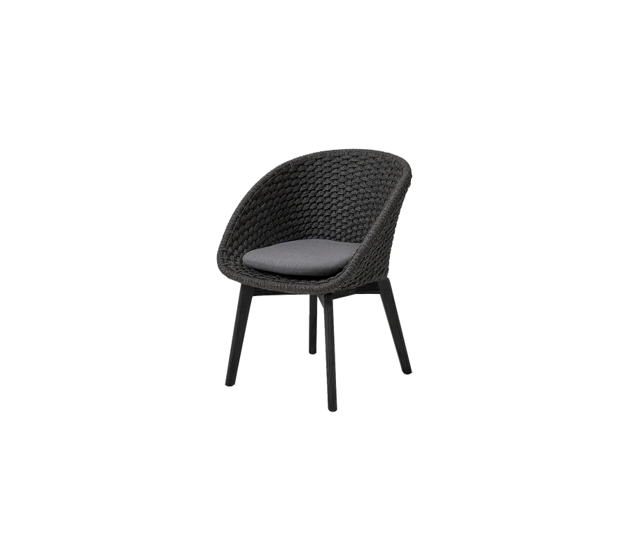 Cane-line Peacock Chair with Black Teak Legs Indoor