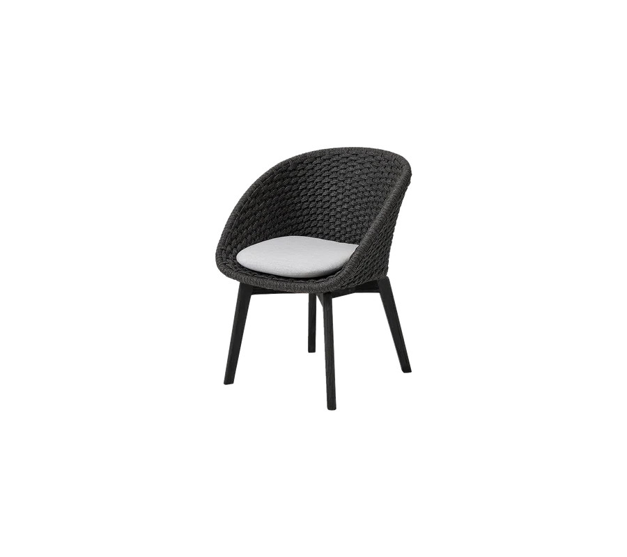 Cane-line Peacock Chair with Black Teak Legs Indoor