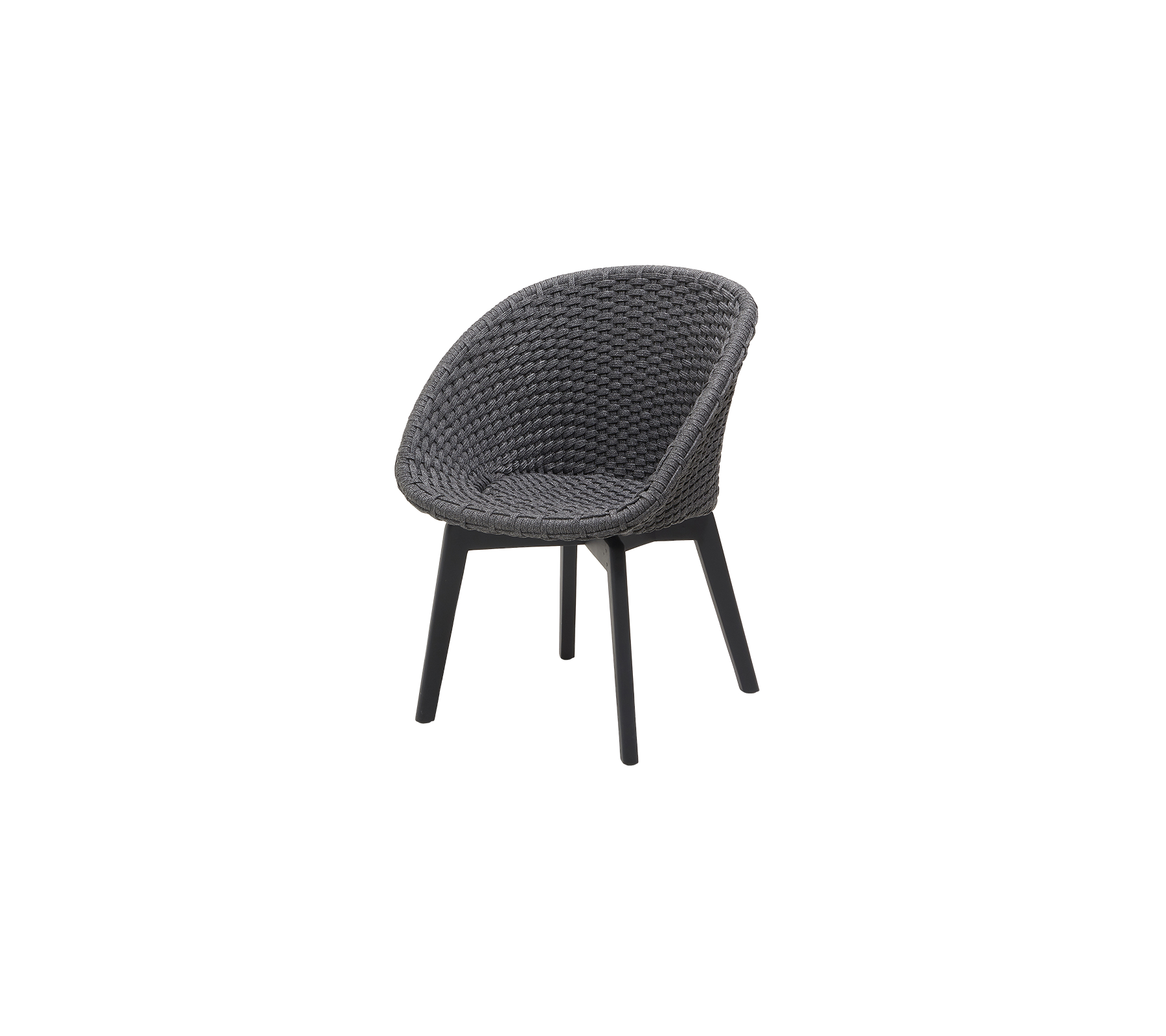 Cane-line Peacock Chair with Black Teak Legs Indoor