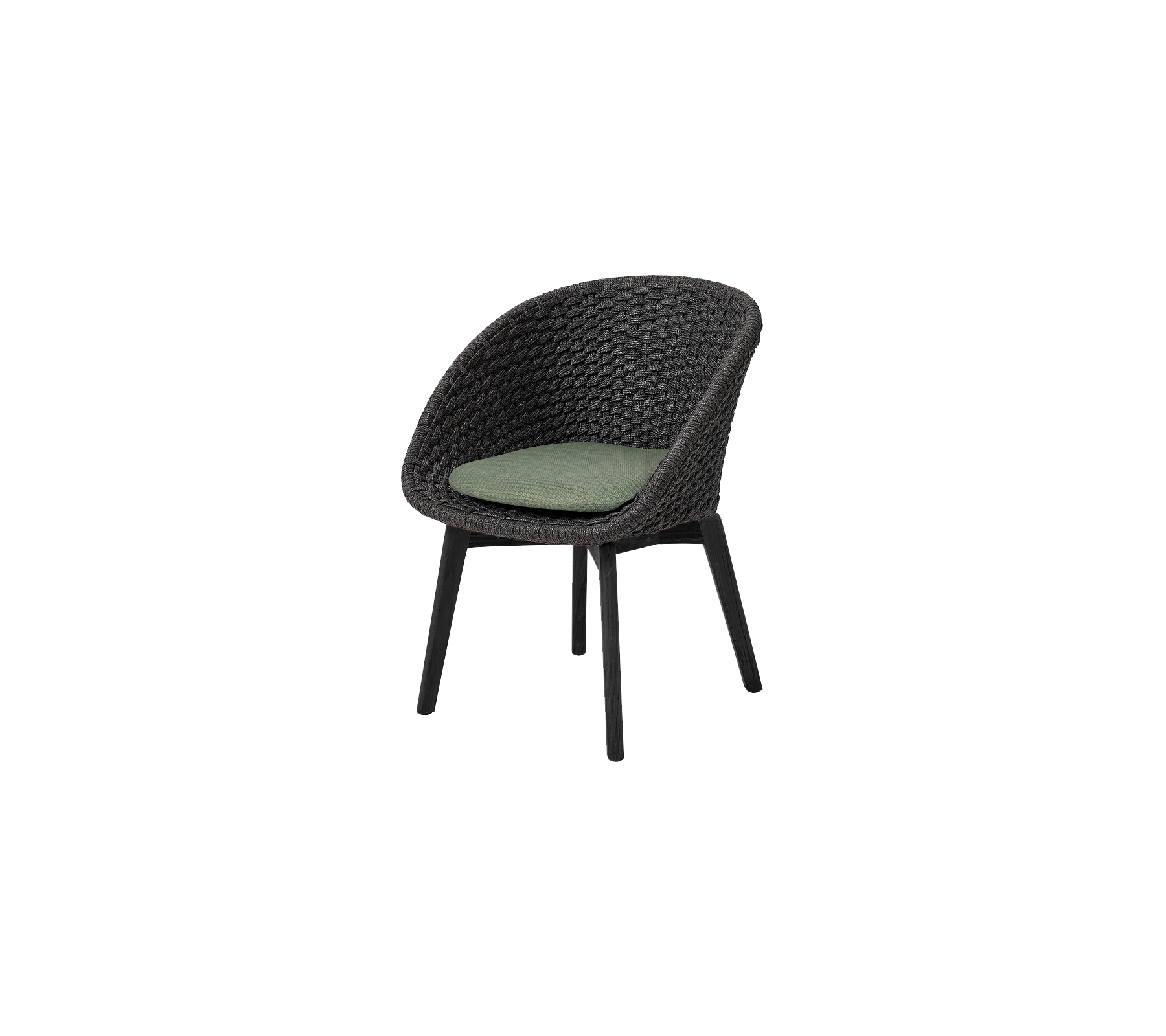 Cane-line Peacock Chair with Black Teak Legs Indoor