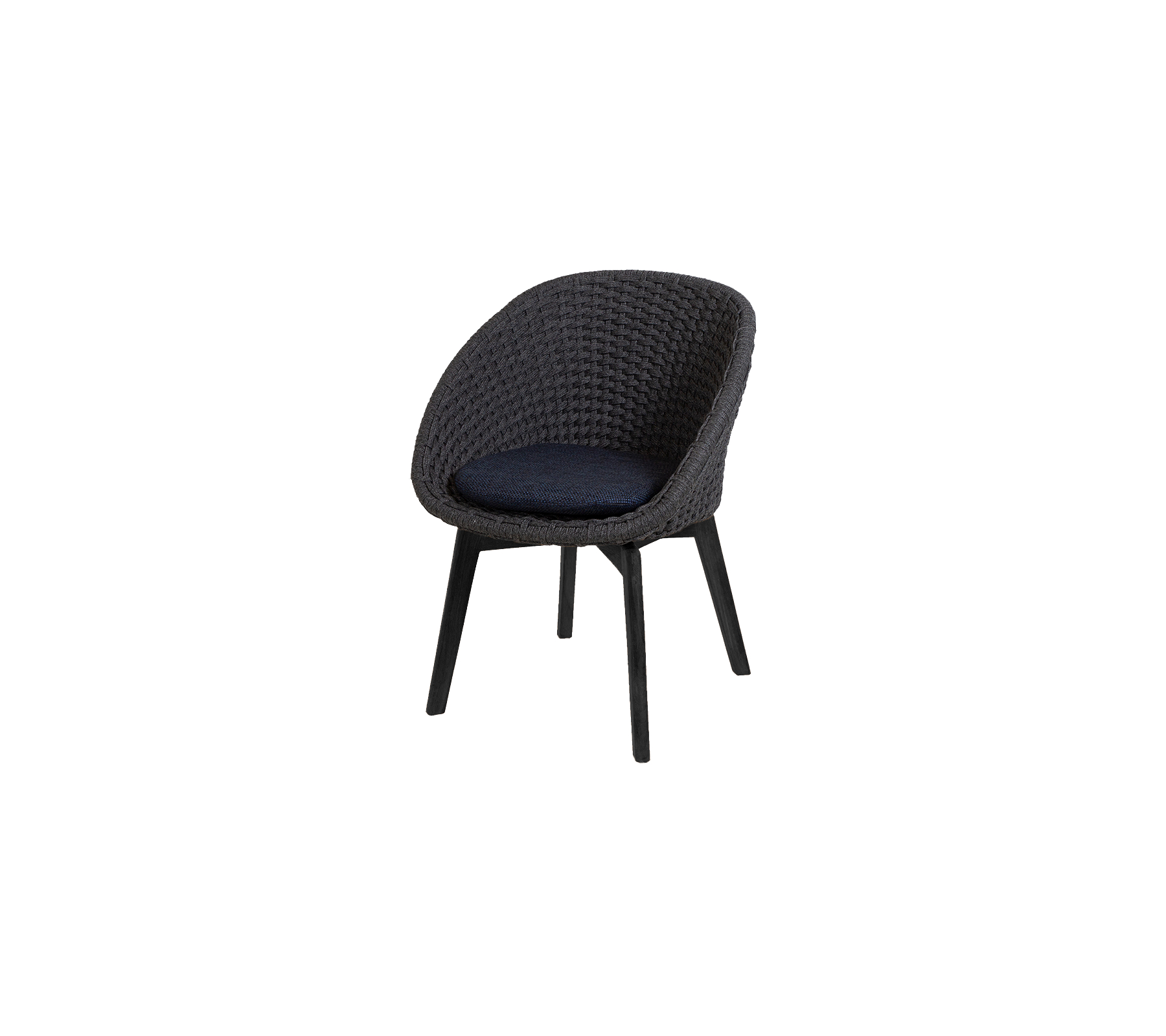 Cane-line Peacock Chair with Black Teak Legs Indoor