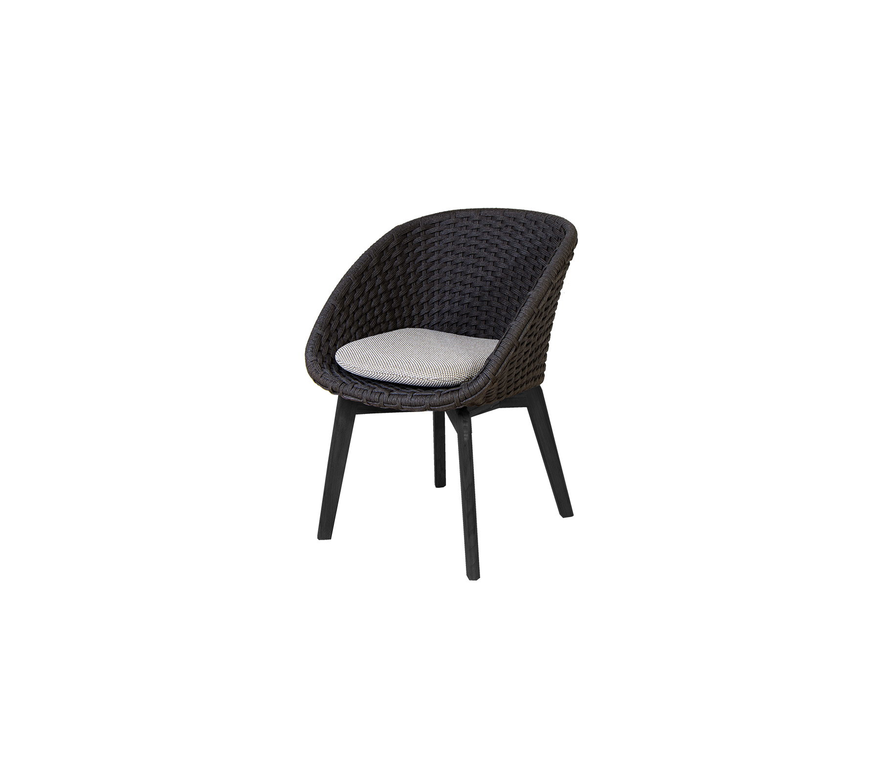 Cane-line Peacock Chair with Black Teak Legs Indoor