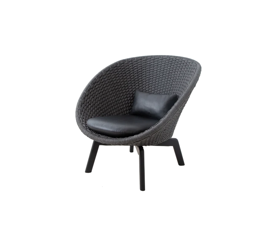 Cane-line Peacock Lounge Chair with Black Teak Legs Indoor