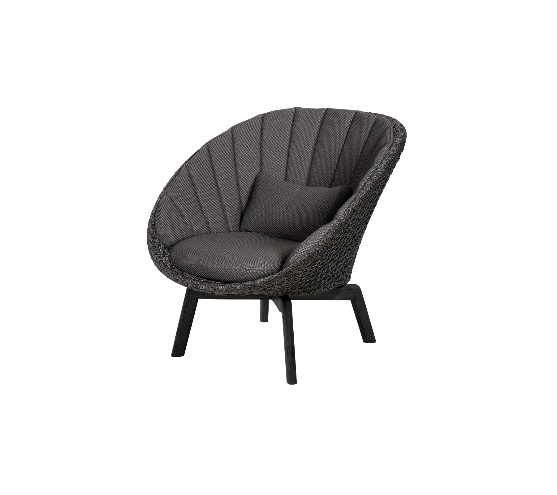 Cane-line Peacock Lounge Chair with Black Teak Legs Indoor
