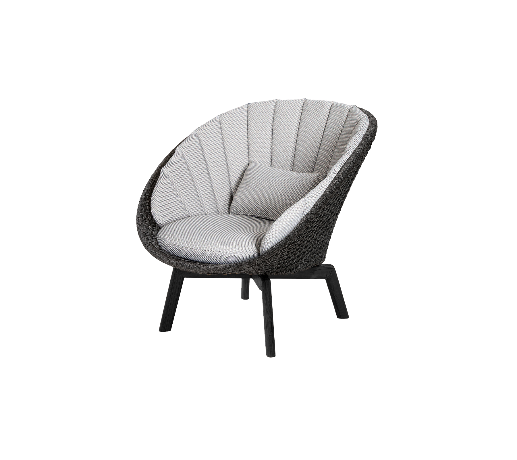 Cane-line Peacock Lounge Chair with Black Teak Legs Indoor