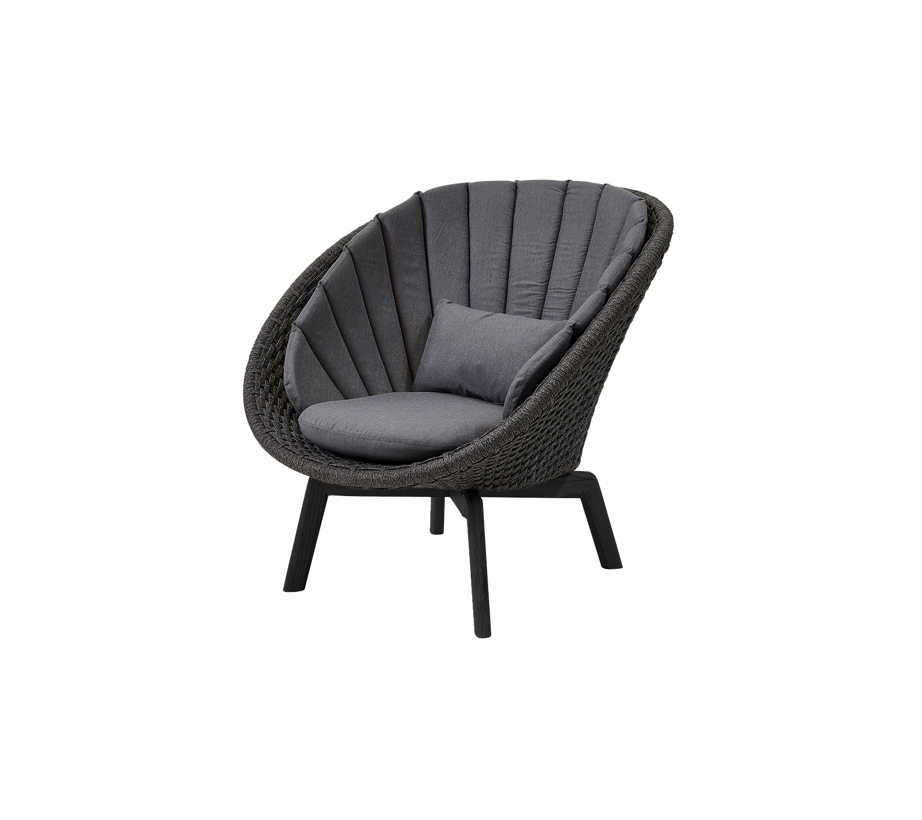 Cane-line Peacock Lounge Chair with Black Teak Legs Indoor