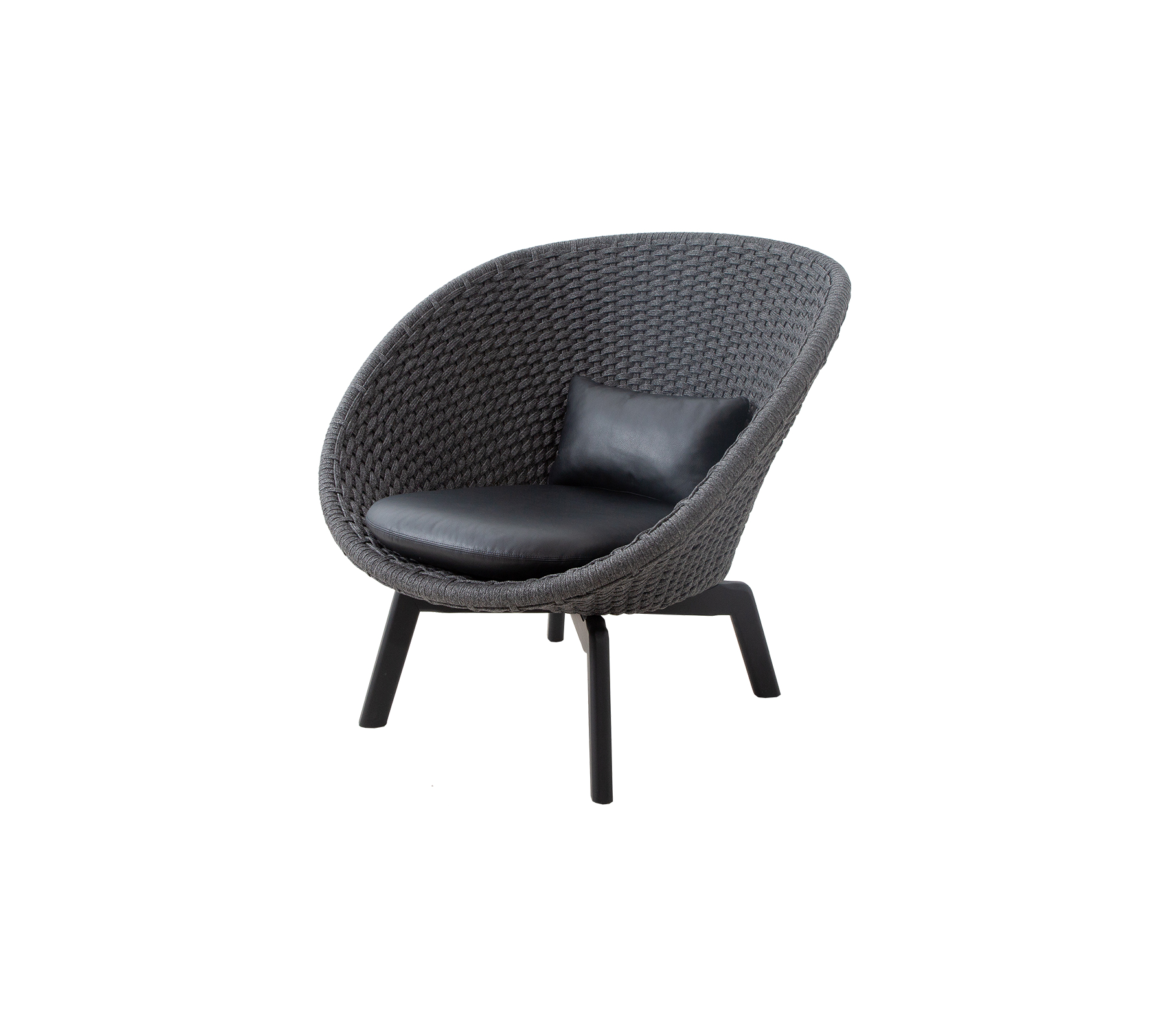 Cane-line Peacock Lounge Chair with Black Teak Legs Indoor