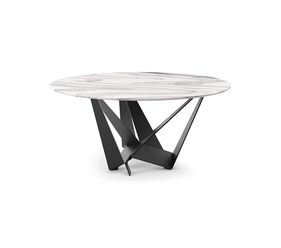 Cattelan Italia Skorpio Round & Biscuit Shaped Marble Dining Table