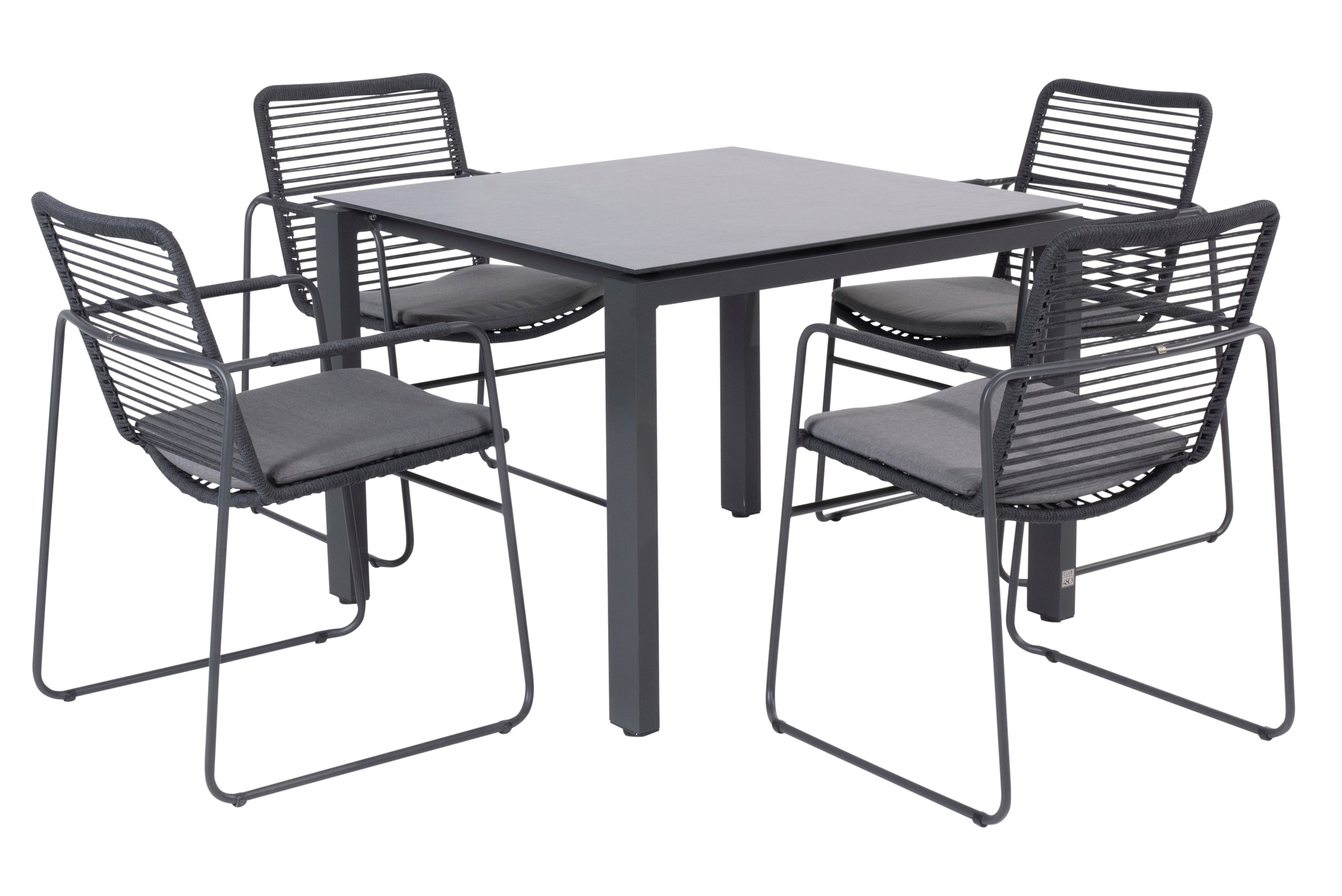 4 Seasons Outdoor Elba 4 Seat Dining With Goa HPL Table