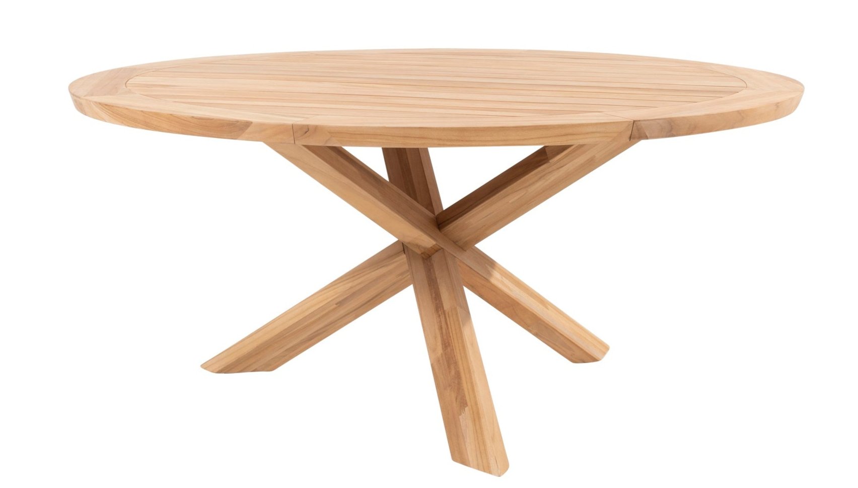 4 Seasons Outdoor Prado Dining Table 160 cm Ø With Natural Teak Top And Teak Legs