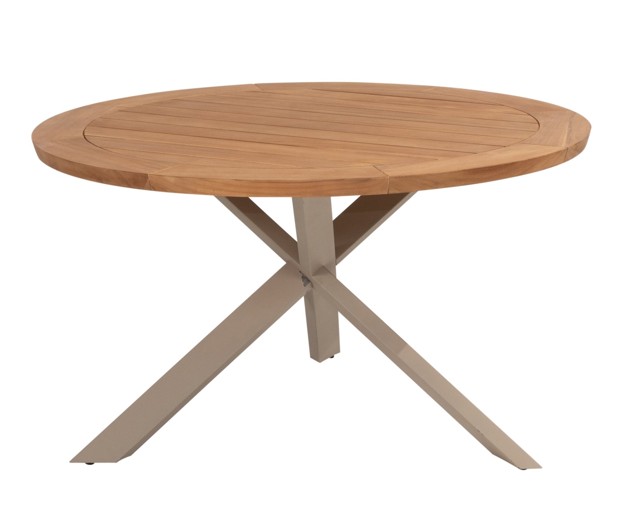 4 Seasons Outdoor Prado Dining Table With 130 cm Width , Natural Teak Top & Latte Legs