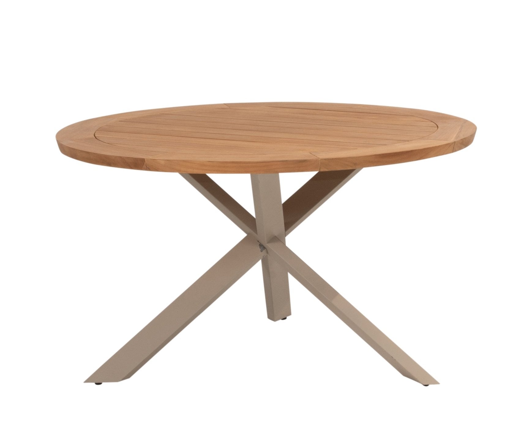 4 Seasons Outdoor Prado Dining Table With 130 cm Width , Natural Teak Top & Latte Legs