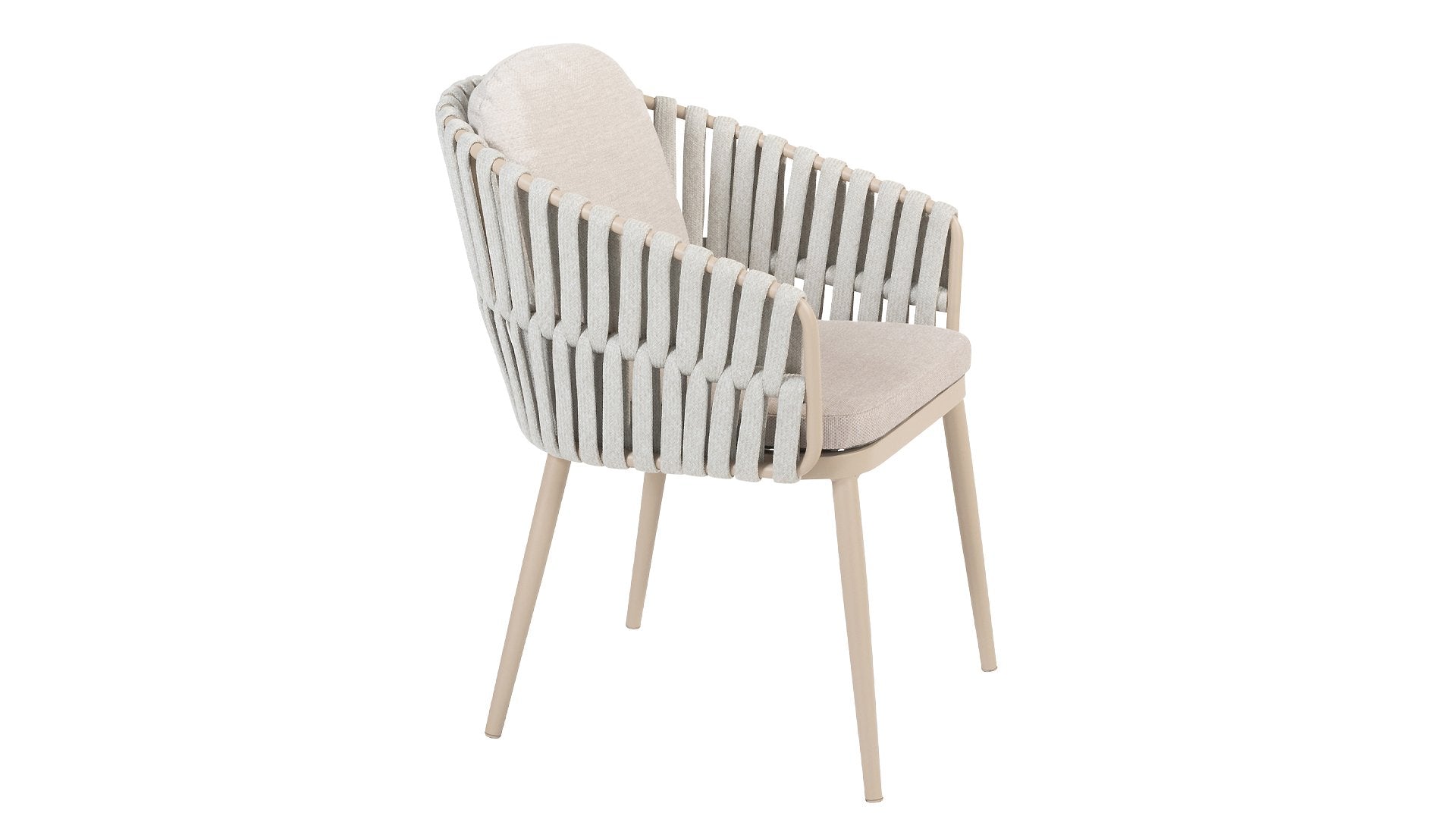 4 Seasons Outdoor Eva dining chair latte with 2 cushions