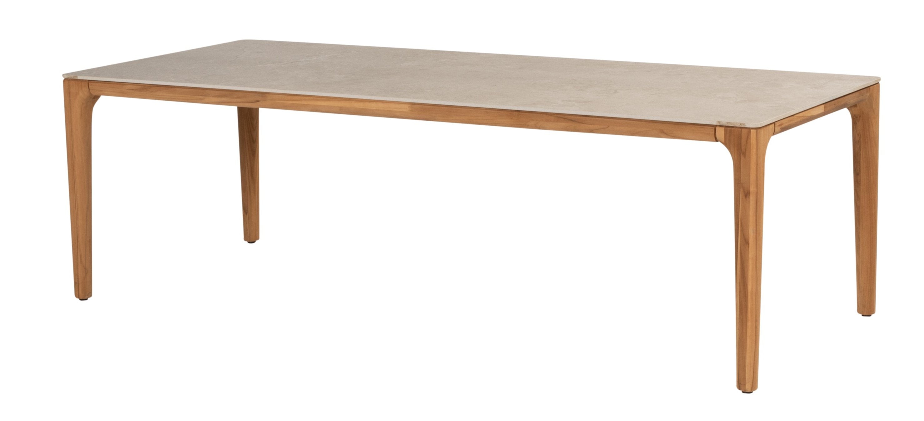 4 Seasons Outdoor Liam Dining Table With Natural Teak Top & Ceramic Legs 240 x 100 x 75