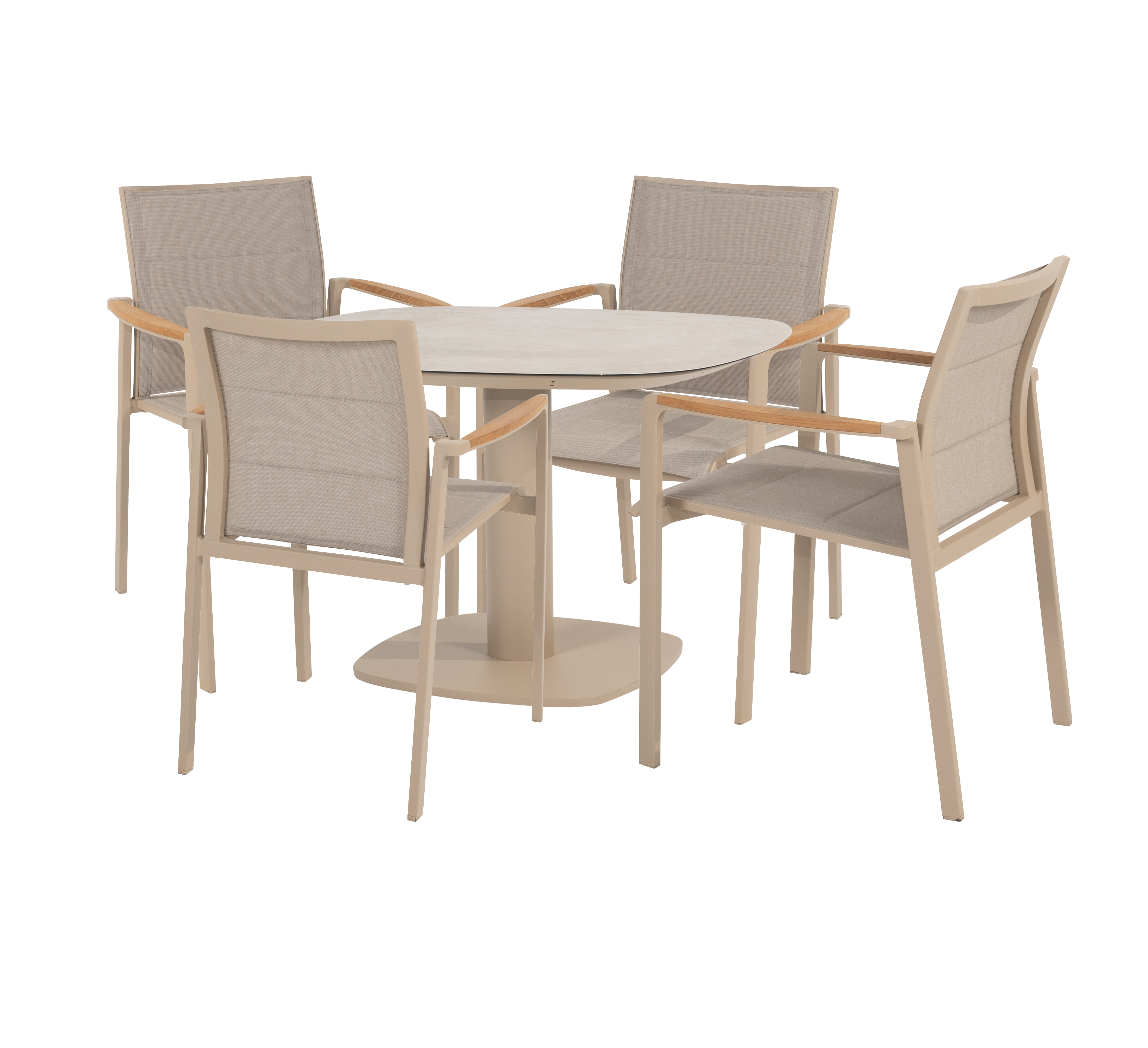 4 Seasons Outdoor Cortina 4 Seat with Manolo 75cm Ceramic Dining Table