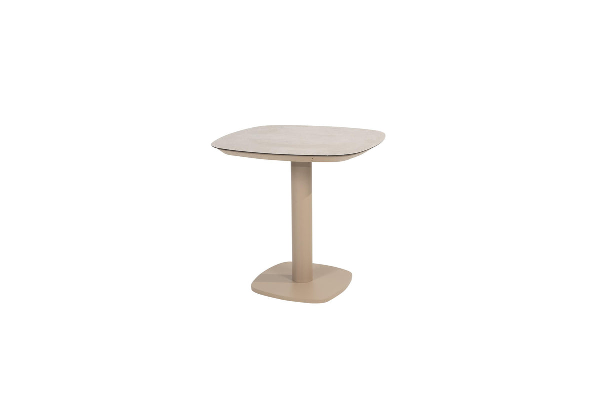 Manolo 75cm ceramic table in Latte, included in Puccini two-seat dining set