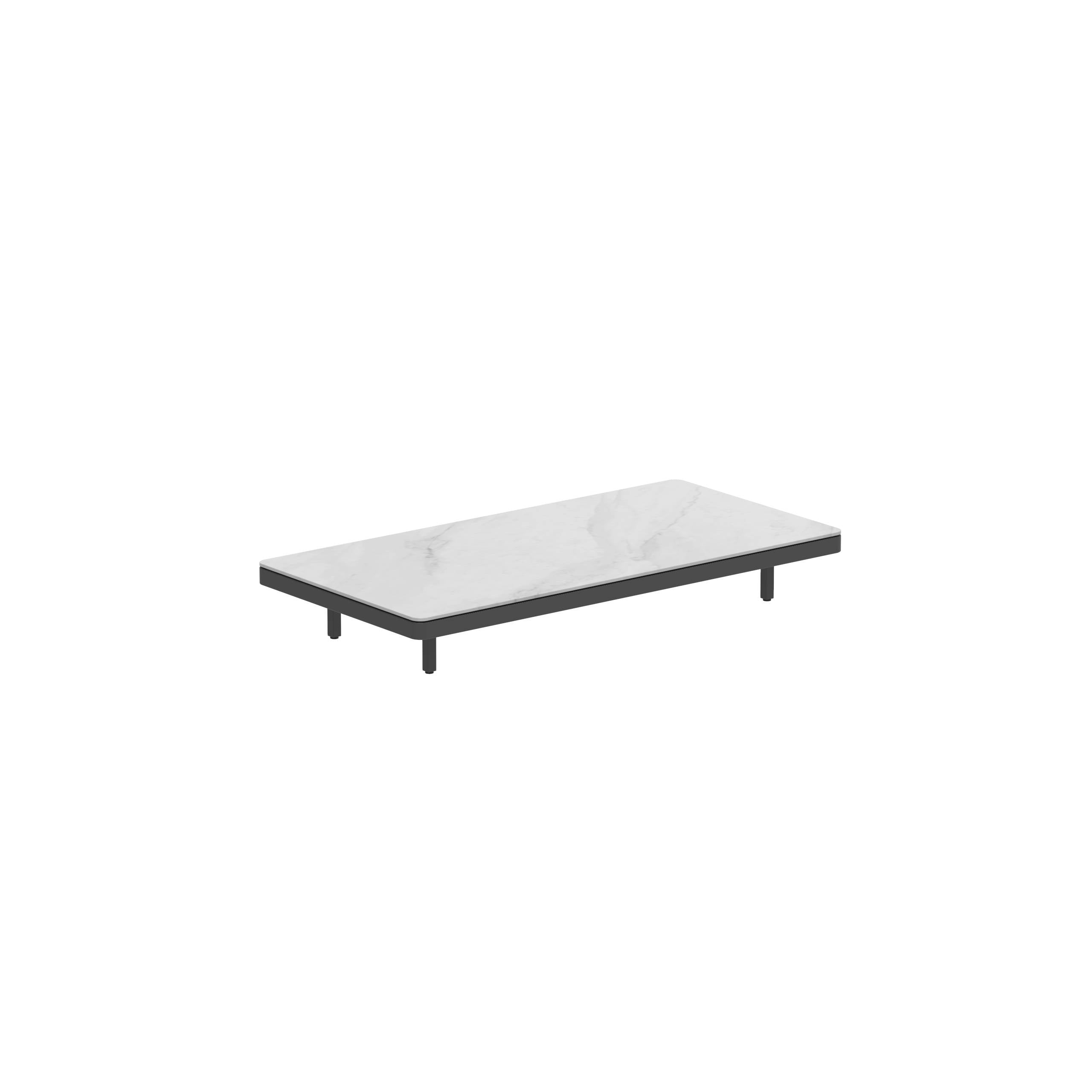 Alura Lounge 160 Table 160x80x23cm Black Tabletop Ceramic Bianco Statuario
