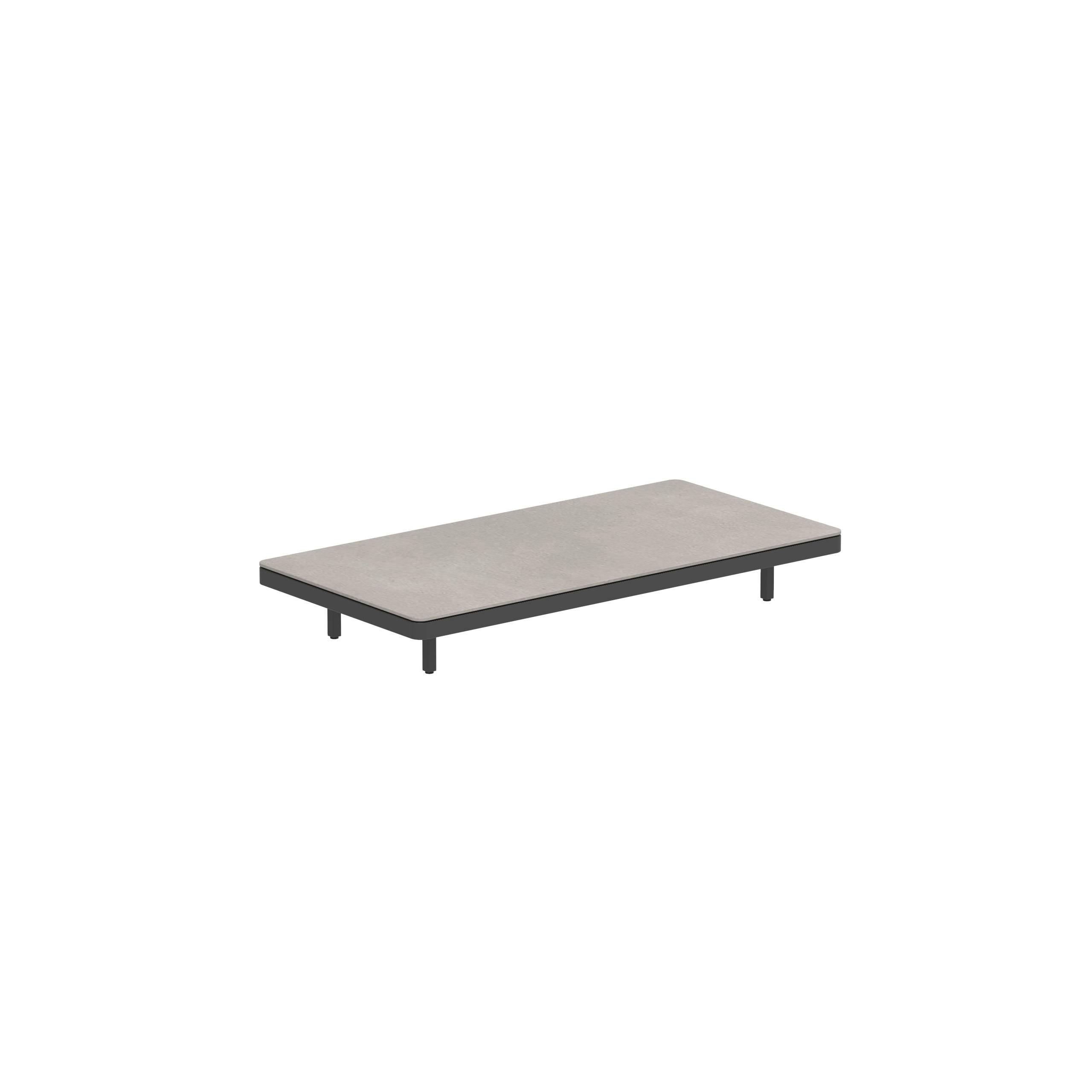 Alura Lounge 160 Table 160x80x23cm Black Tabletop Ceramic Cemento Luminoso