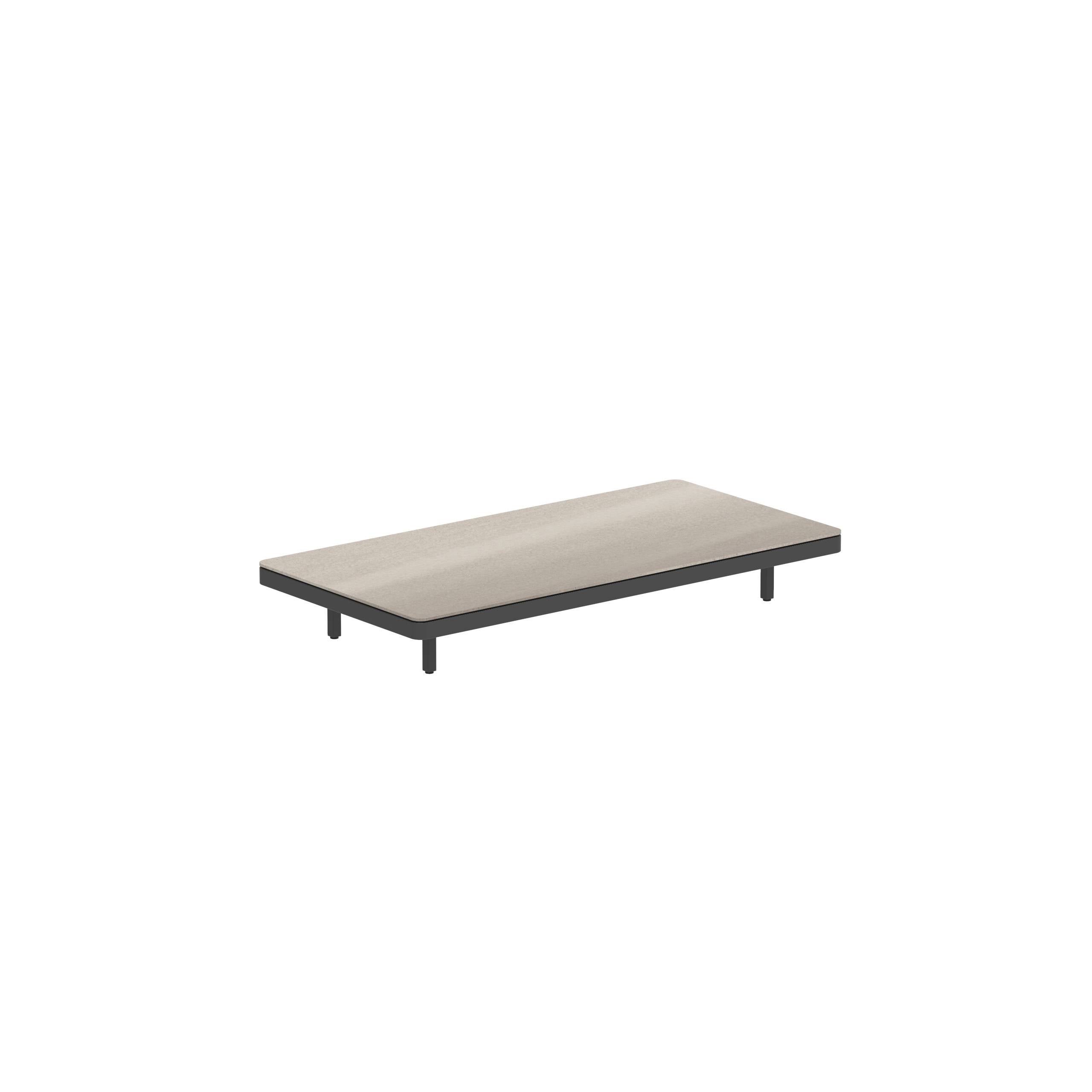 Alura Lounge 160 Table 160x80x23cm Black Tabletop Ceramic Taupe Grey